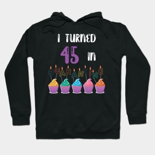 I Turned 45 In Quarantine funny idea birthday t-shirt Hoodie